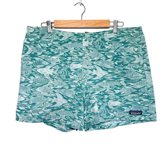 Patagonia 5" Baggies Shorts Sketchy Fish Gem Green Medium (L / XL Fit: See Note) - Picture 1 of 14